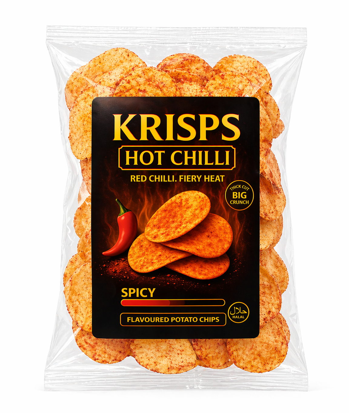 Krisps Hot Chilli – Spicy & Crunchy Chili Flavored Snack