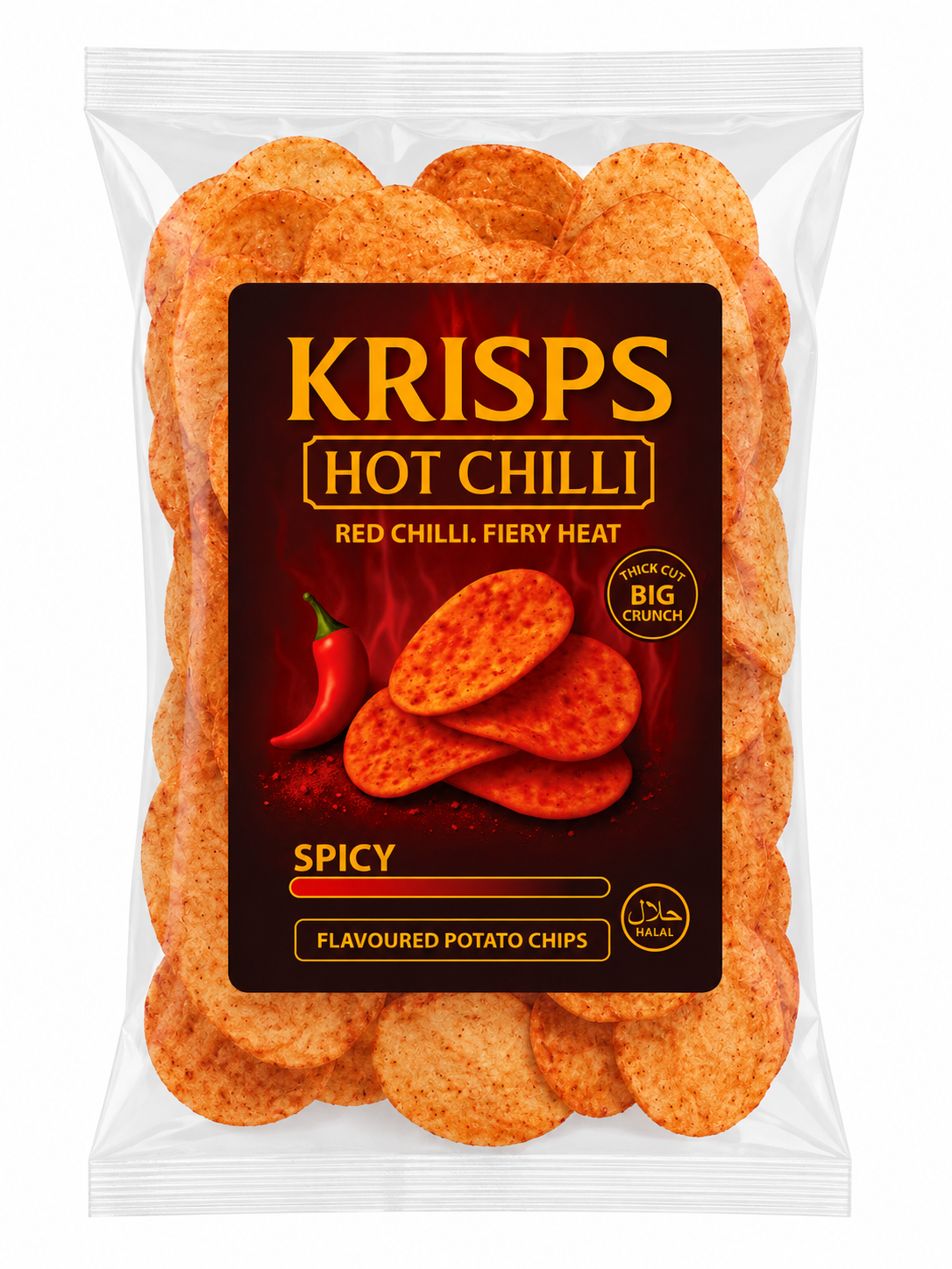 Krisps Hot Chilli – Spicy & Crunchy Chili Flavored Snack