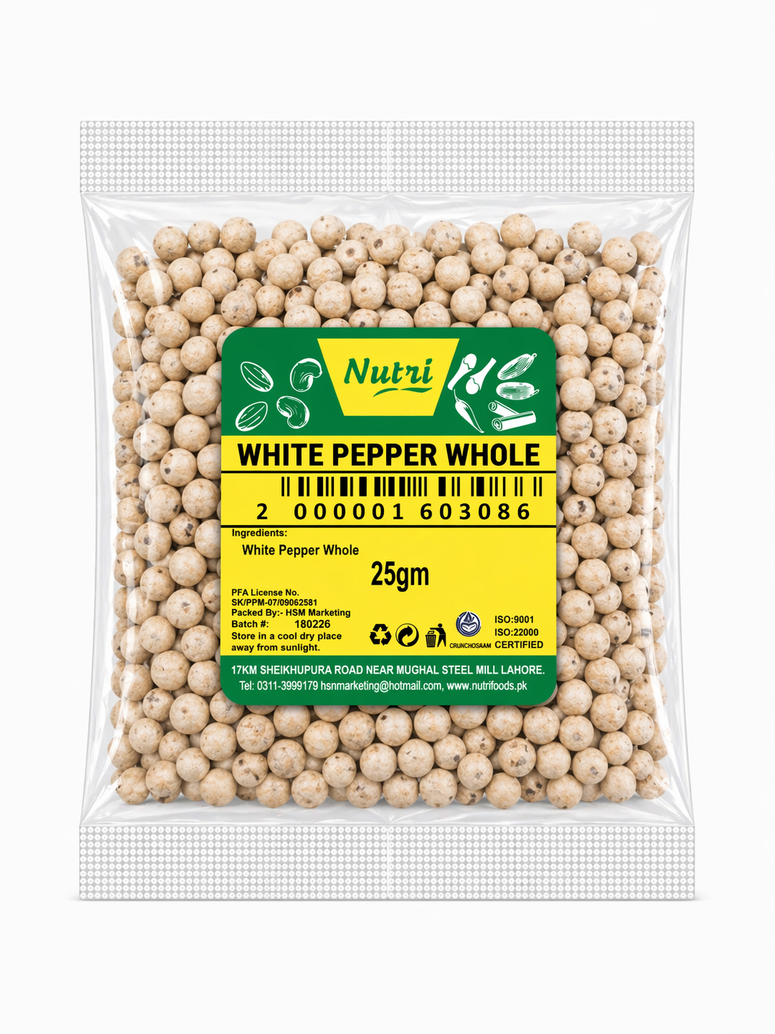 White Pepper Whole (Premium Quality White Peppercorns)